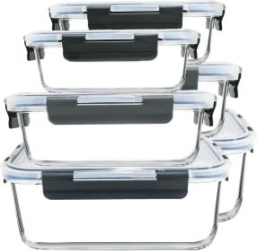 74.7oz(9.2 cup), 40.9oz(5 cup) 19.3oz(2.4 cup) Extra Large Glass Food Storage Containers Set with Lids