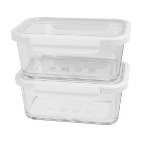 4Cup Rectangle Glass Food Storage Container with Tritan Lid. Set of 2, 4 Pieces, Designed to Help with Pantry Storage and Everyday Organization