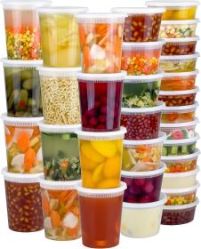 60 Sets (120-Piece) Deli Containers with Lids, 32/16/8 oz X 20 Set Each, Leak-Proof BPA Free Airtight Takeout Plastic Food Storage Containers for