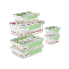 Painted Meadow Rectangle Tritan Food Storage Containers with Tritan Lid. Set of 6